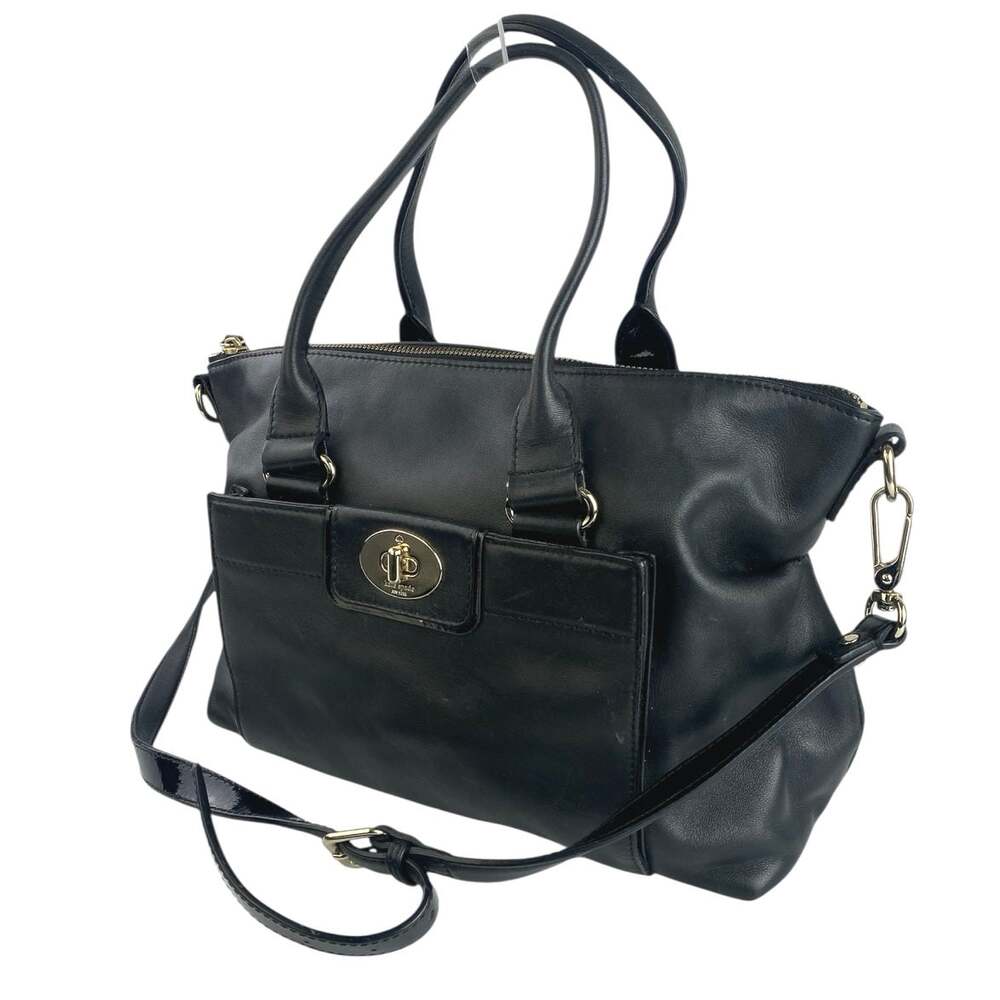 Kate Spade Hampton Road Janie Black Leather Crossbody Satchel Shoulder Bag